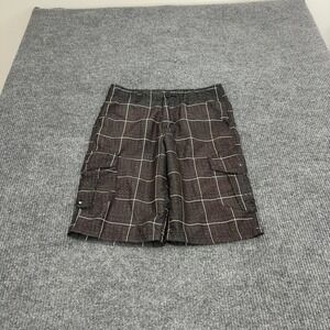 No Fear Cargo Shorts Mens 30 Brown‎ Plaid Skate Y2K Gorpcore